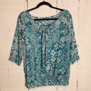 Blue flowery top